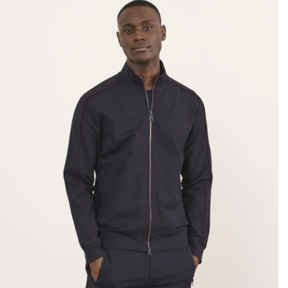 PATRICK ASSARAF Knit Zipper Sweater Navy M